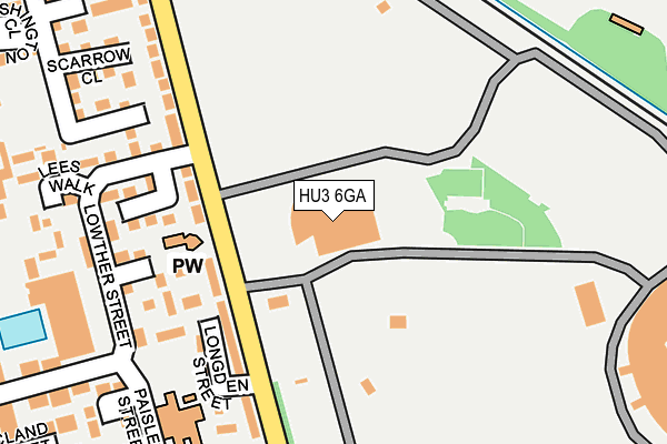 HU3 6GA map - OS OpenMap – Local (Ordnance Survey)
