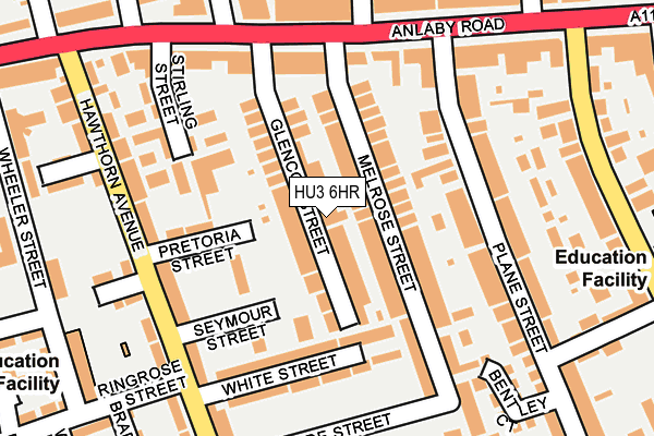 HU3 6HR map - OS OpenMap – Local (Ordnance Survey)