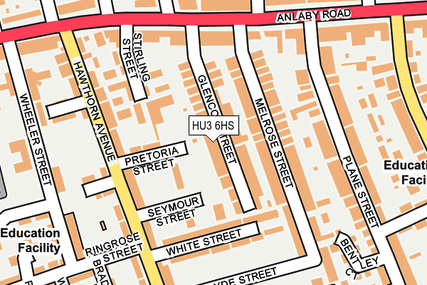 HU3 6HS map - OS OpenMap – Local (Ordnance Survey)