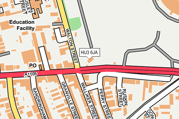 HU3 6JA map - OS OpenMap – Local (Ordnance Survey)