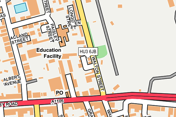 HU3 6JB map - OS OpenMap – Local (Ordnance Survey)