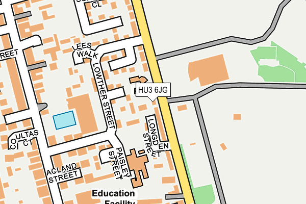 HU3 6JG map - OS OpenMap – Local (Ordnance Survey)