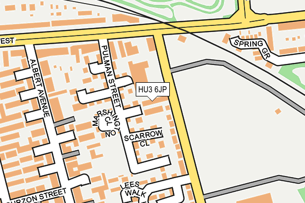 HU3 6JP map - OS OpenMap – Local (Ordnance Survey)