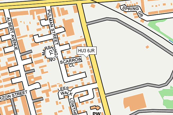 HU3 6JR map - OS OpenMap – Local (Ordnance Survey)