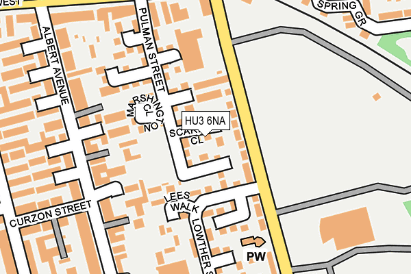 HU3 6NA map - OS OpenMap – Local (Ordnance Survey)