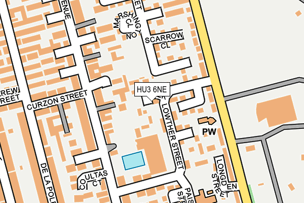HU3 6NE map - OS OpenMap – Local (Ordnance Survey)