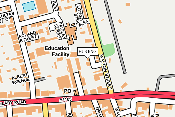 HU3 6NG map - OS OpenMap – Local (Ordnance Survey)
