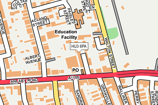 HU3 6PA map - OS OpenMap – Local (Ordnance Survey)