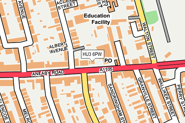 HU3 6PW map - OS OpenMap – Local (Ordnance Survey)