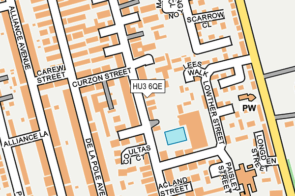HU3 6QE map - OS OpenMap – Local (Ordnance Survey)