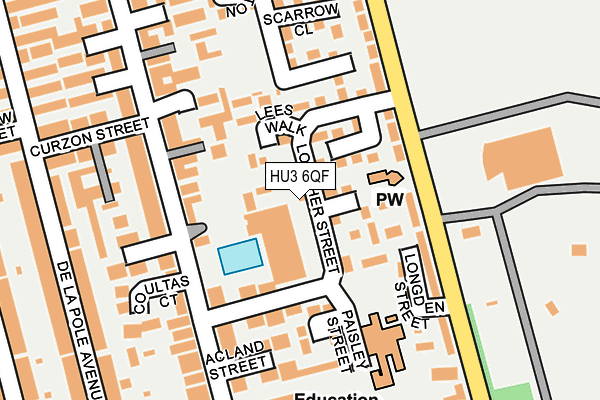 HU3 6QF map - OS OpenMap – Local (Ordnance Survey)