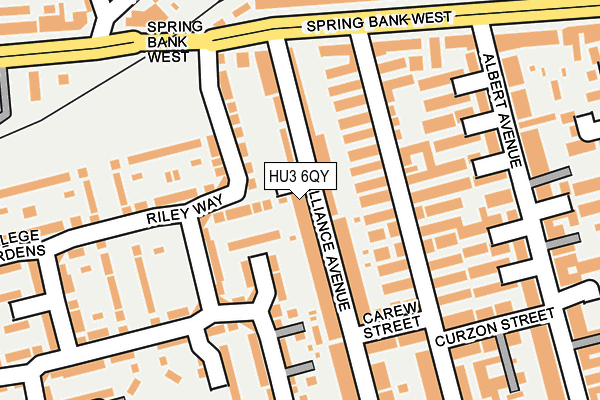 HU3 6QY map - OS OpenMap – Local (Ordnance Survey)