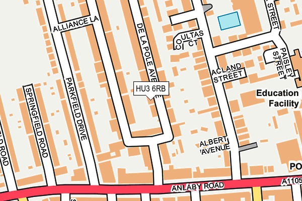 HU3 6RB map - OS OpenMap – Local (Ordnance Survey)