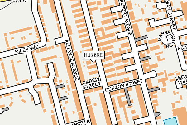 HU3 6RE map - OS OpenMap – Local (Ordnance Survey)