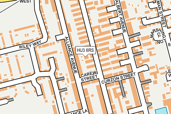 HU3 6RS map - OS OpenMap – Local (Ordnance Survey)