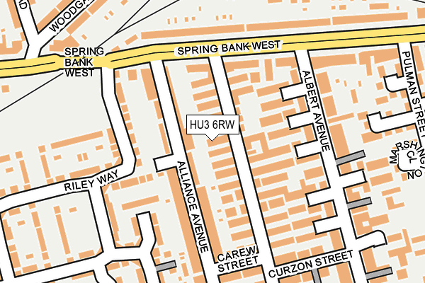 HU3 6RW map - OS OpenMap – Local (Ordnance Survey)