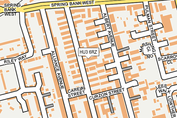 HU3 6RZ map - OS OpenMap – Local (Ordnance Survey)