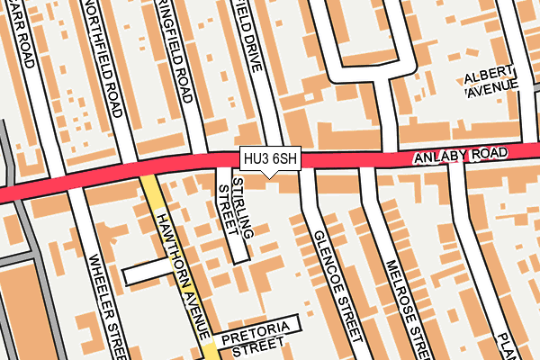 HU3 6SH map - OS OpenMap – Local (Ordnance Survey)