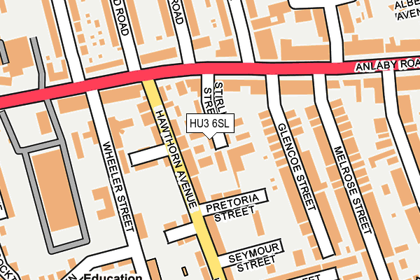 HU3 6SL map - OS OpenMap – Local (Ordnance Survey)