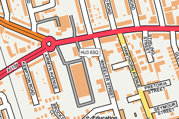 HU3 6SQ map - OS OpenMap – Local (Ordnance Survey)