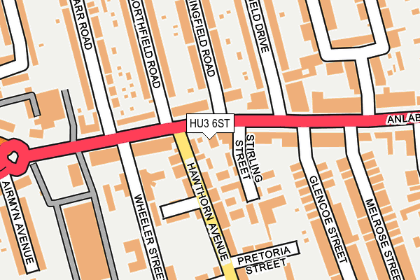 HU3 6ST map - OS OpenMap – Local (Ordnance Survey)