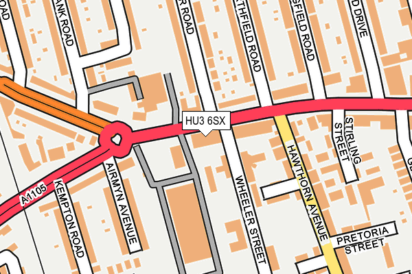 HU3 6SX map - OS OpenMap – Local (Ordnance Survey)