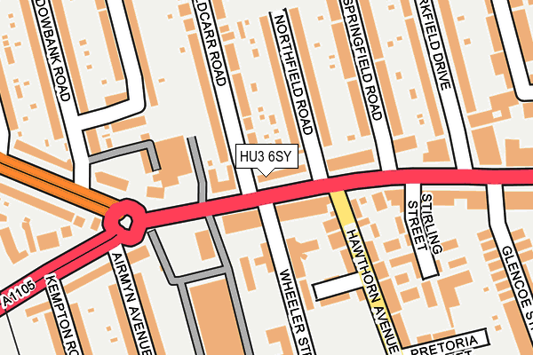 HU3 6SY map - OS OpenMap – Local (Ordnance Survey)