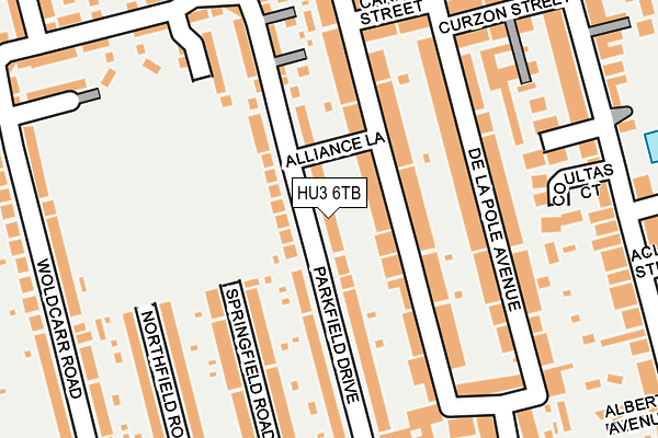 HU3 6TB map - OS OpenMap – Local (Ordnance Survey)