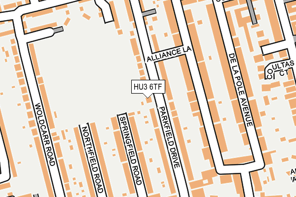 HU3 6TF map - OS OpenMap – Local (Ordnance Survey)