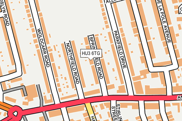 HU3 6TG map - OS OpenMap – Local (Ordnance Survey)