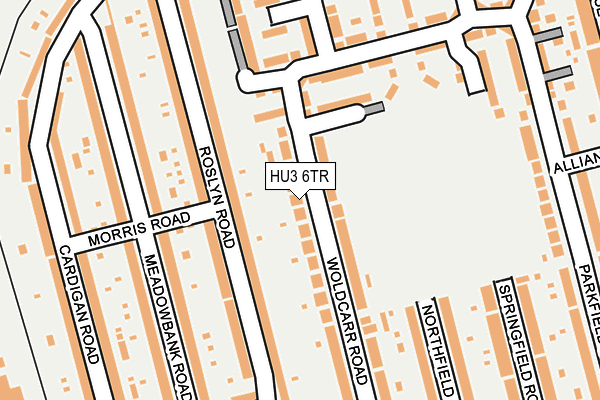 HU3 6TR map - OS OpenMap – Local (Ordnance Survey)