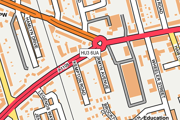 HU3 6UA map - OS OpenMap – Local (Ordnance Survey)