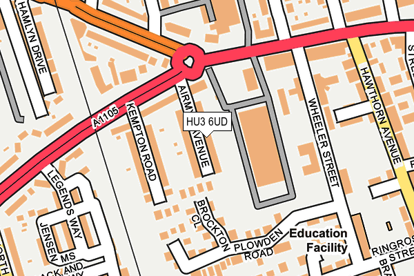 HU3 6UD map - OS OpenMap – Local (Ordnance Survey)