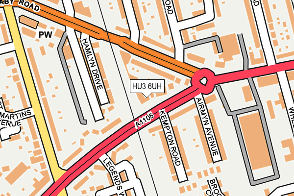 HU3 6UH map - OS OpenMap – Local (Ordnance Survey)