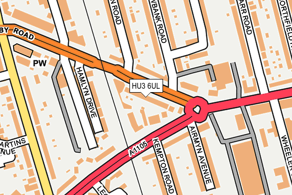 HU3 6UL map - OS OpenMap – Local (Ordnance Survey)