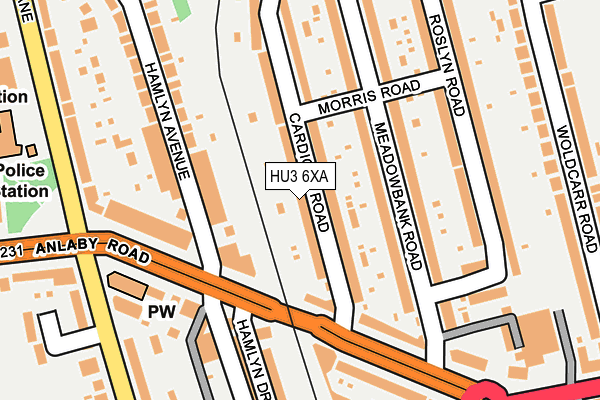 HU3 6XA map - OS OpenMap – Local (Ordnance Survey)