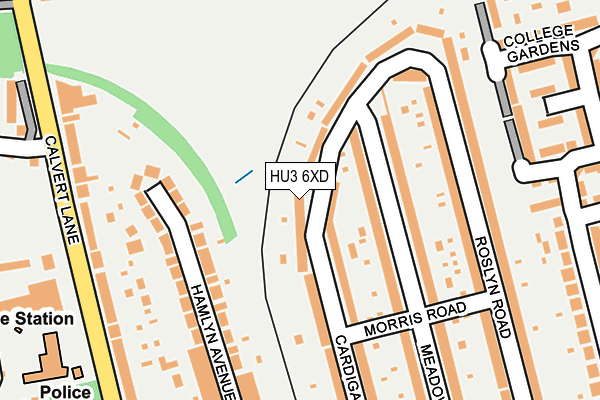 HU3 6XD map - OS OpenMap – Local (Ordnance Survey)