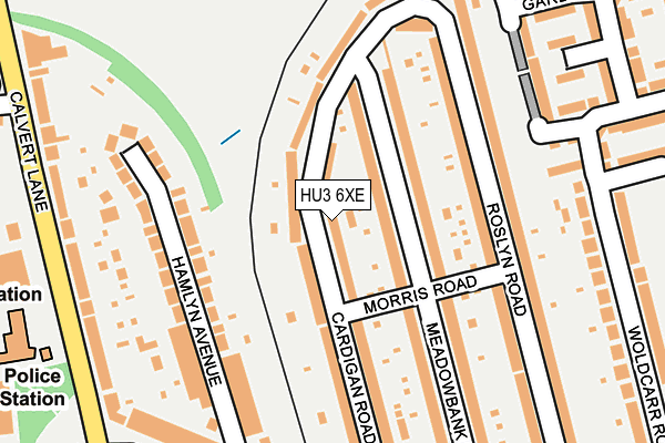 HU3 6XE map - OS OpenMap – Local (Ordnance Survey)