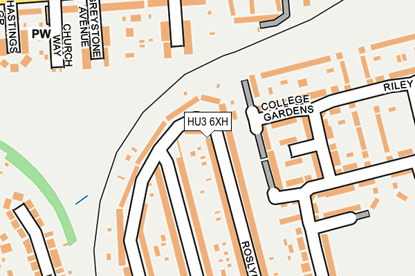 HU3 6XH map - OS OpenMap – Local (Ordnance Survey)