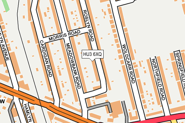 HU3 6XQ map - OS OpenMap – Local (Ordnance Survey)