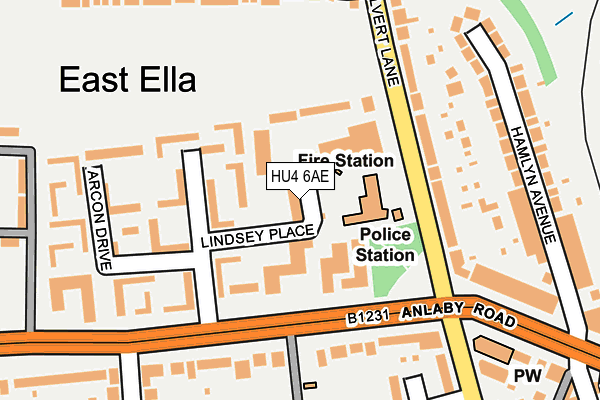 HU4 6AE map - OS OpenMap – Local (Ordnance Survey)