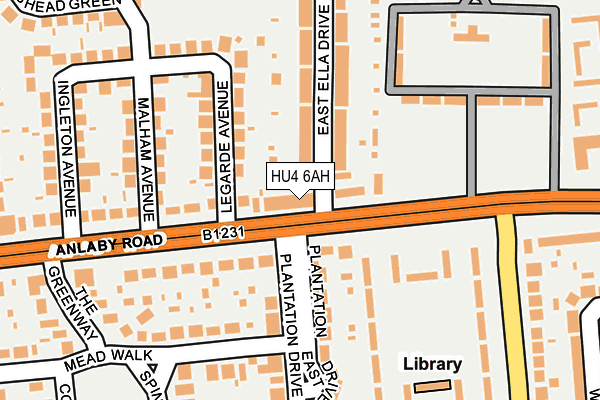 HU4 6AH map - OS OpenMap – Local (Ordnance Survey)