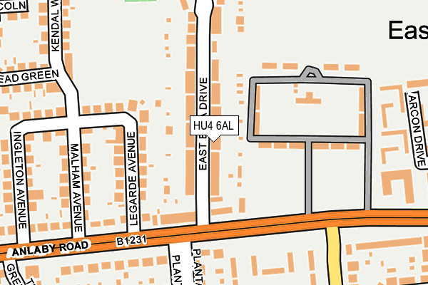 HU4 6AL map - OS OpenMap – Local (Ordnance Survey)