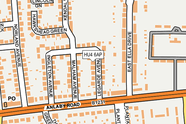 HU4 6AP map - OS OpenMap – Local (Ordnance Survey)