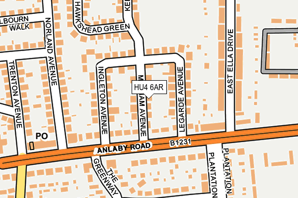 HU4 6AR map - OS OpenMap – Local (Ordnance Survey)