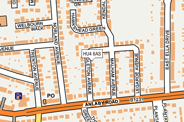 HU4 6AS map - OS OpenMap – Local (Ordnance Survey)