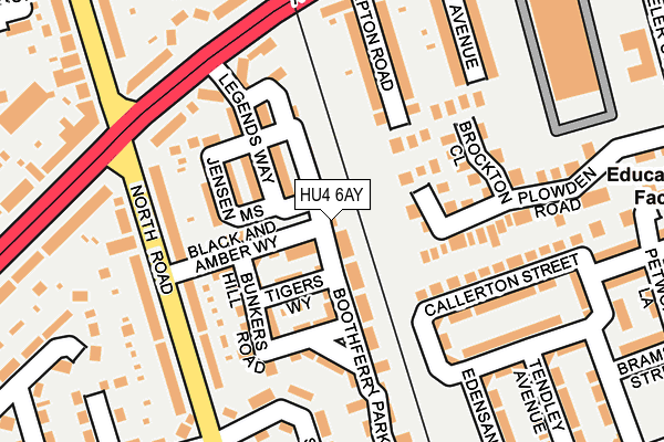 HU4 6AY map - OS OpenMap – Local (Ordnance Survey)