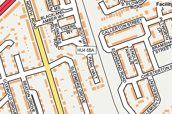 HU4 6BA map - OS OpenMap – Local (Ordnance Survey)