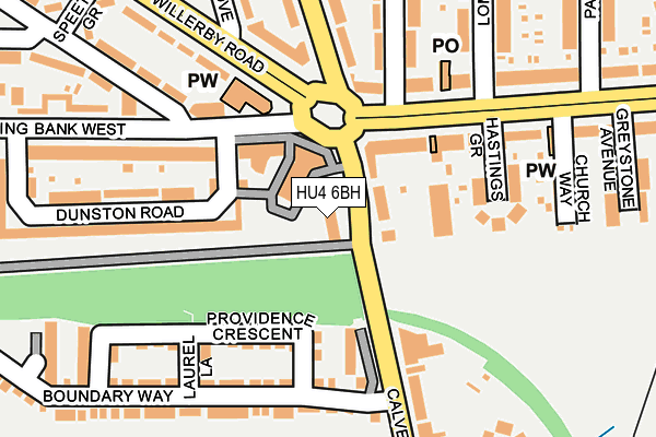 HU4 6BH map - OS OpenMap – Local (Ordnance Survey)