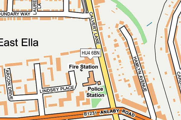 HU4 6BN map - OS OpenMap – Local (Ordnance Survey)